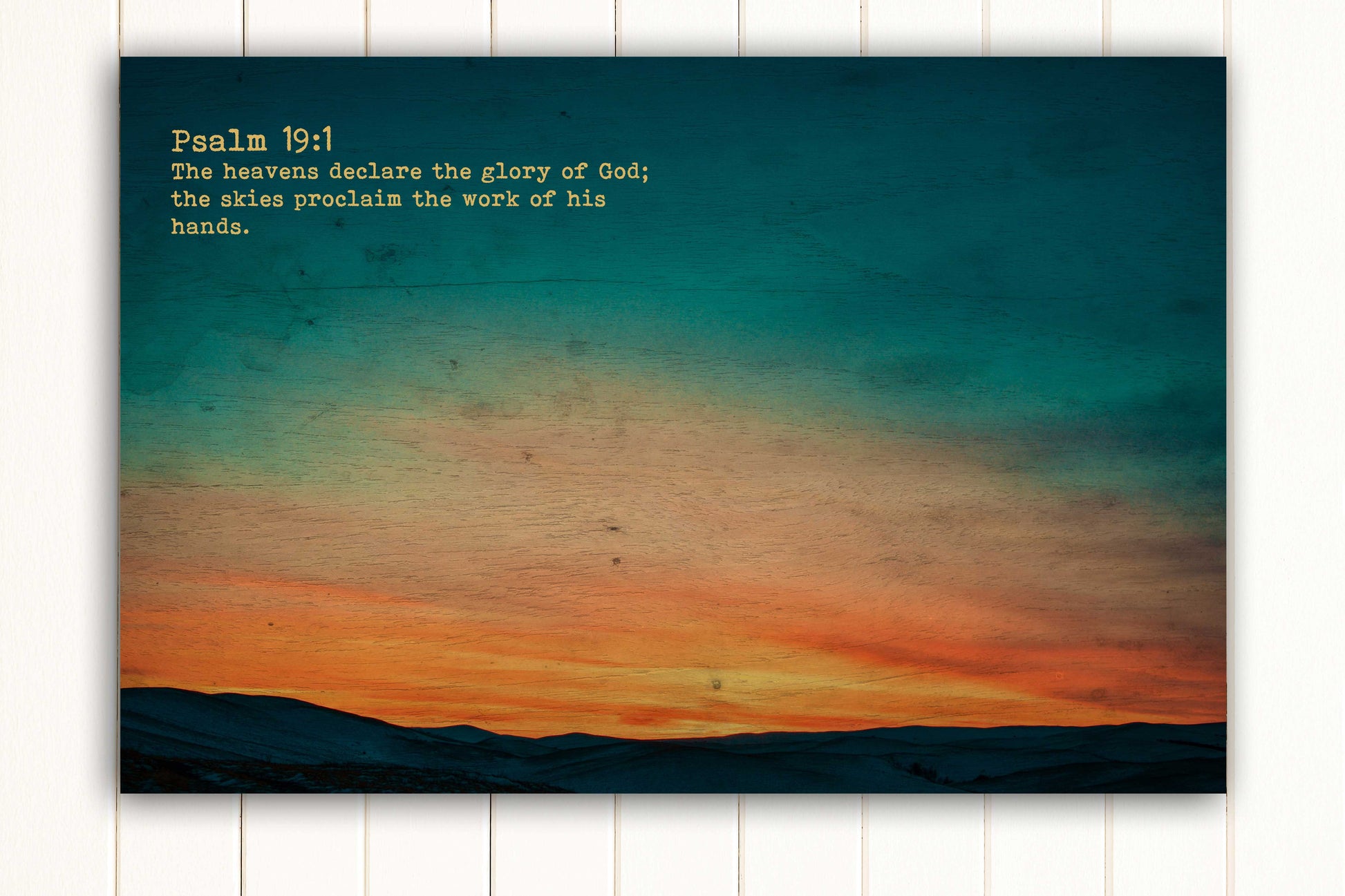 Wood Inspired Scripture Art: Psalm 19:1 on Canvas - Hunnycomb Proverbs - Wedding gift ideas - paper anniversary gifts 