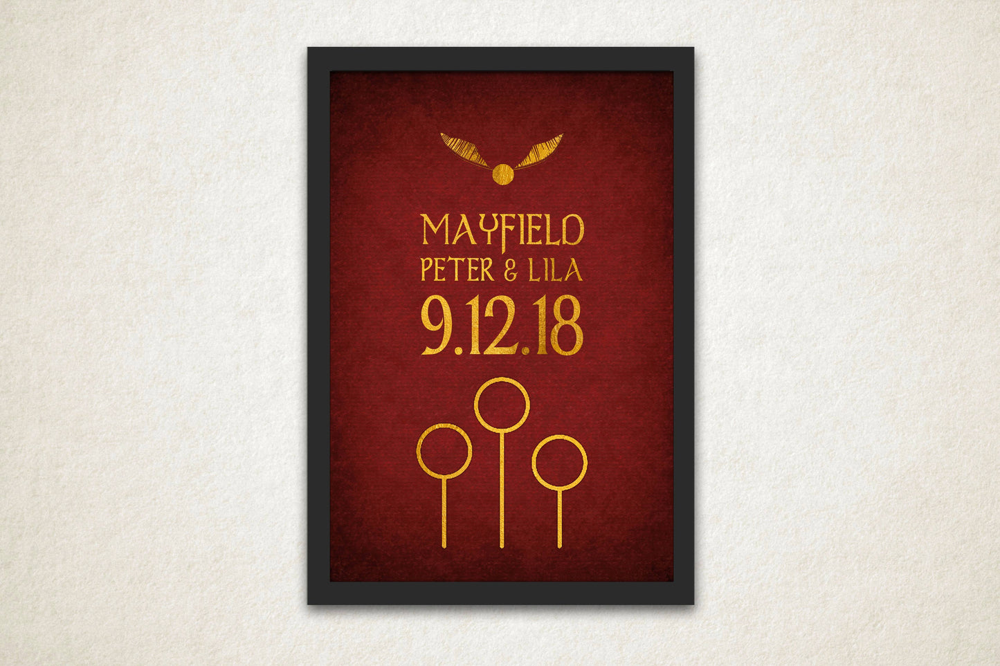 Personalized Couples Art: The Golden Snitch - Hunnycomb Proverbs - Wedding gift ideas - paper anniversary gifts 