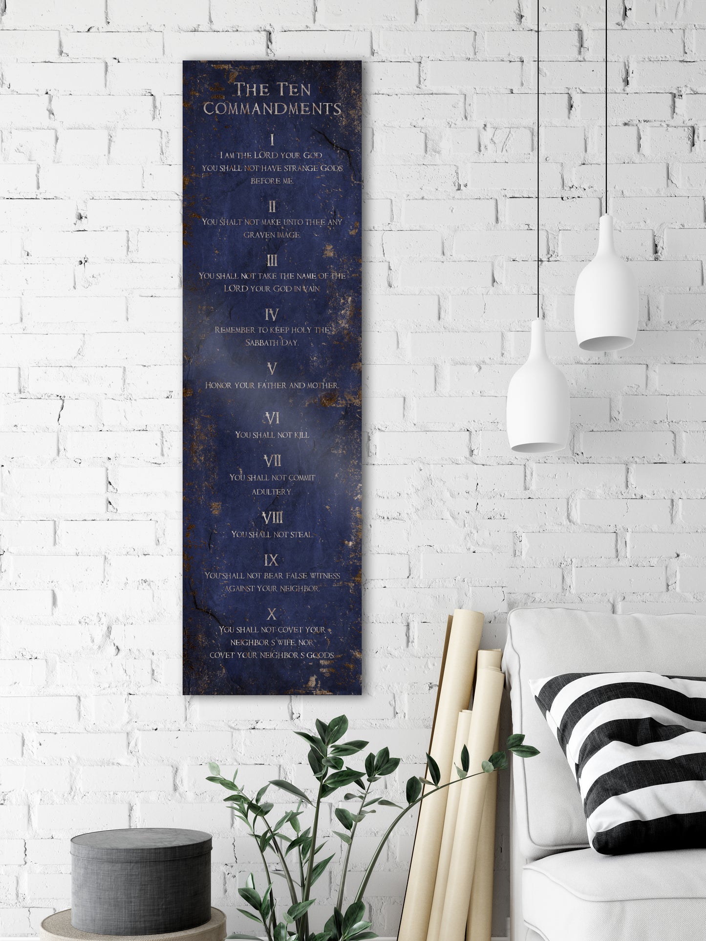 Ten Commandments Saphire Stone Inspired Wall Art