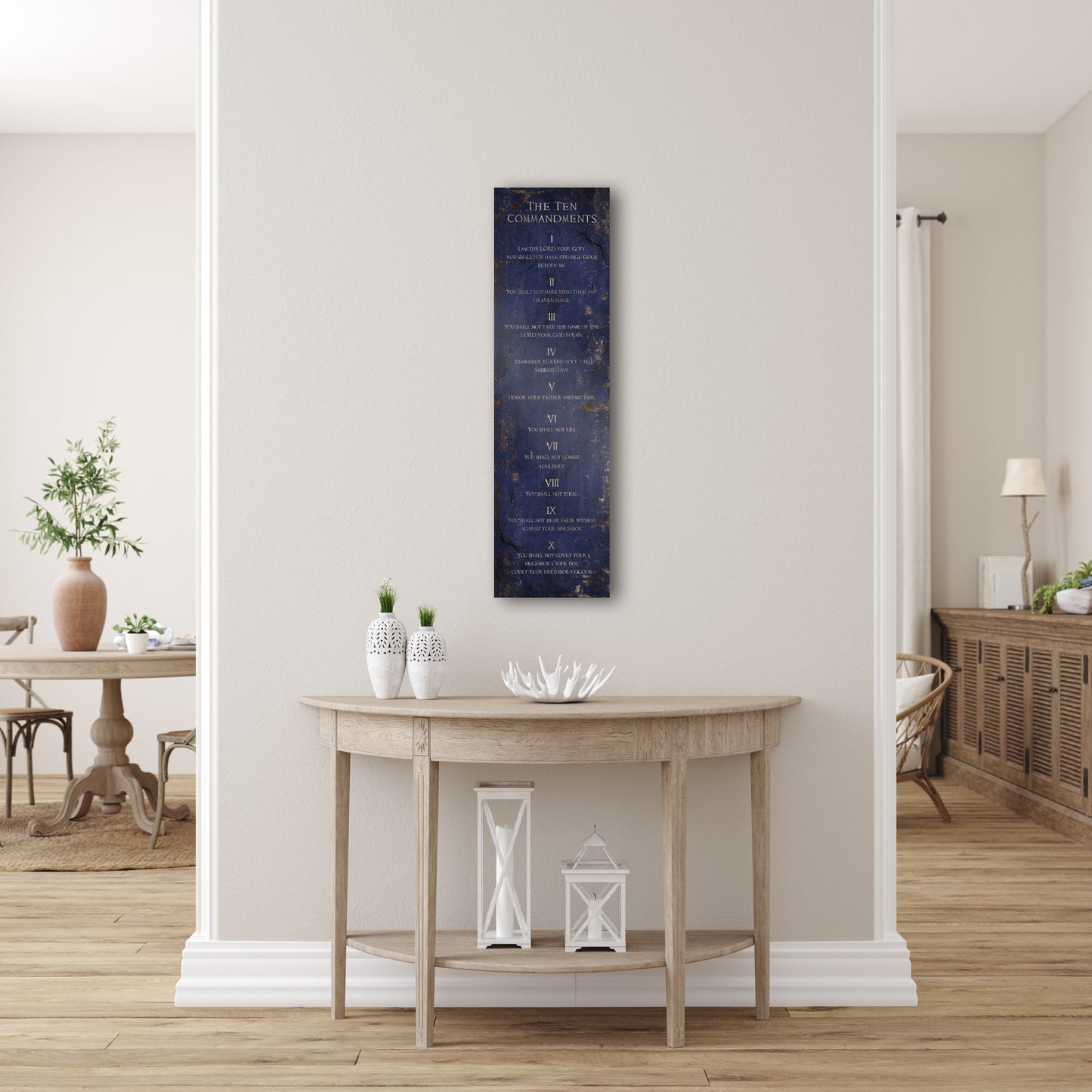 Ten Commandments Saphire Stone Inspired Wall Art