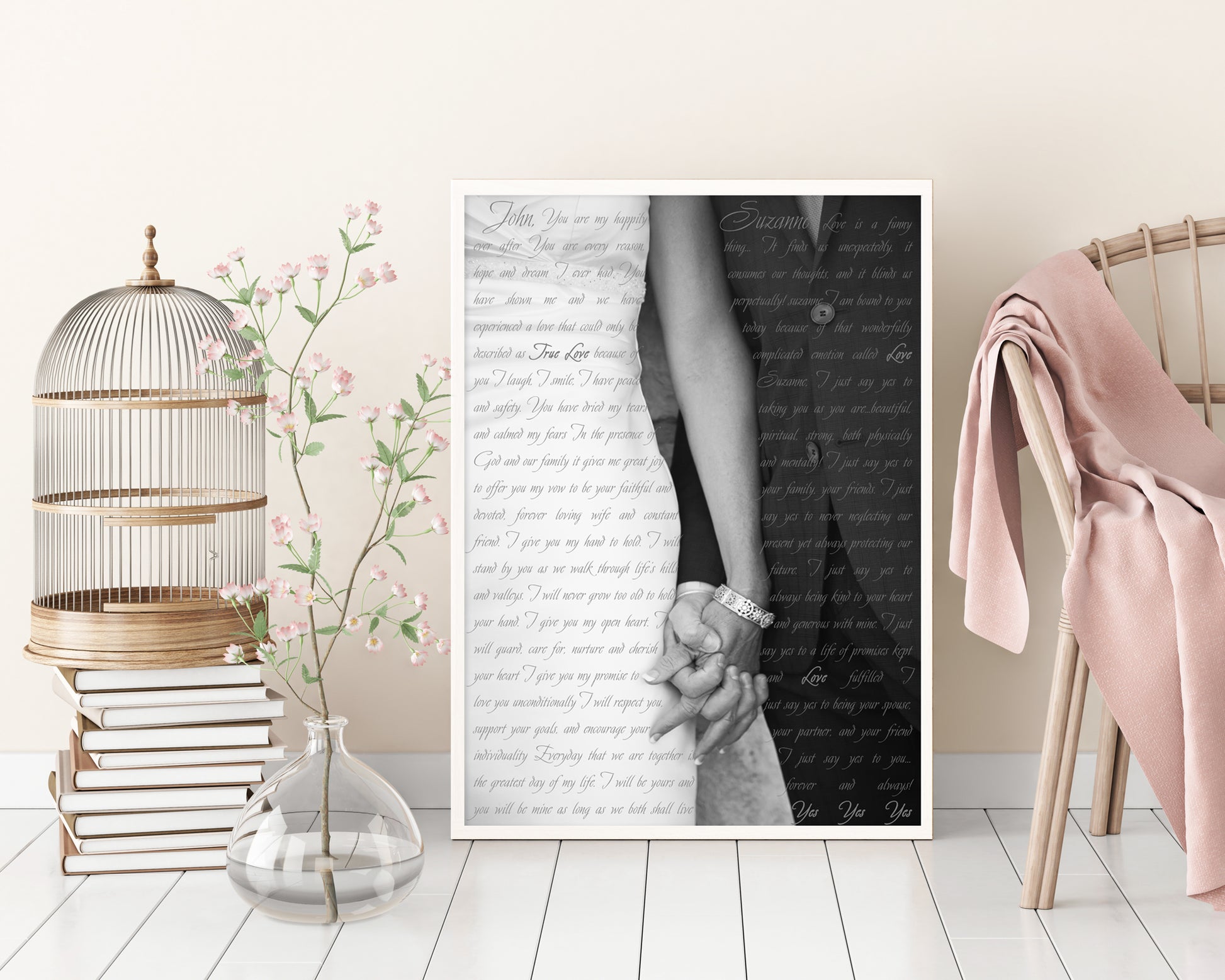 Wedding Photo with Words - Fine art and canvas personalized anniversary and inspirational gifts