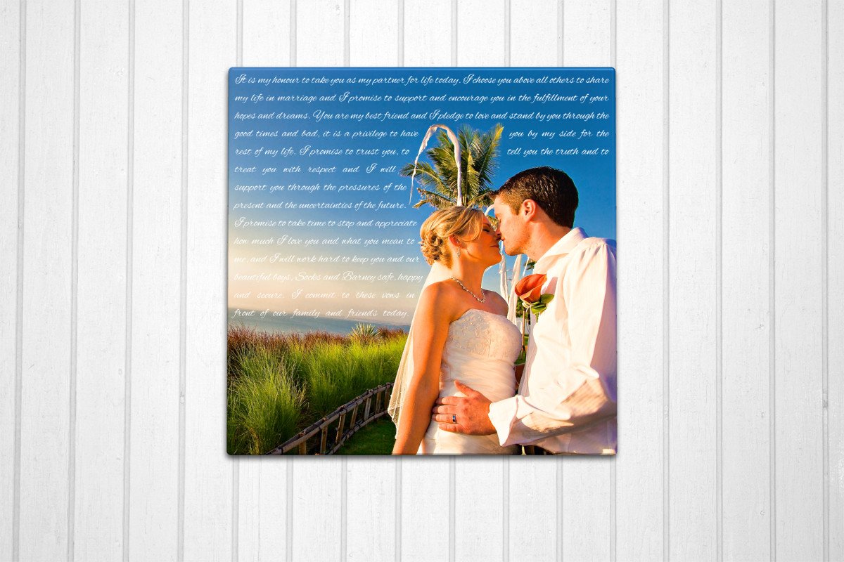 16x16 Wedding Vow Photo Canvas - Fine art and canvas personalized anniversary and inspirational gifts